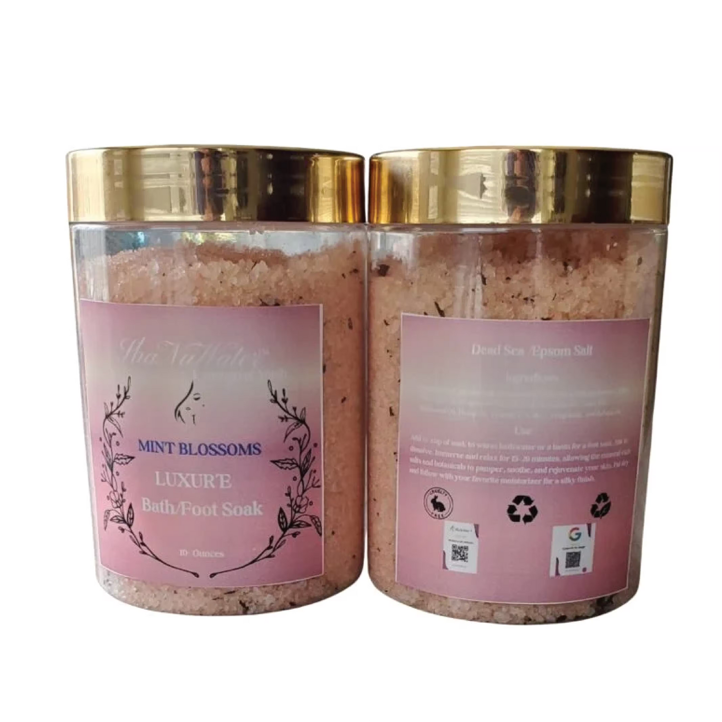 Luxur’e Dead Sea & Epsom Salt Bath / Foot Soak – Mint Blossom (Sensitive Skin, 10 oz)