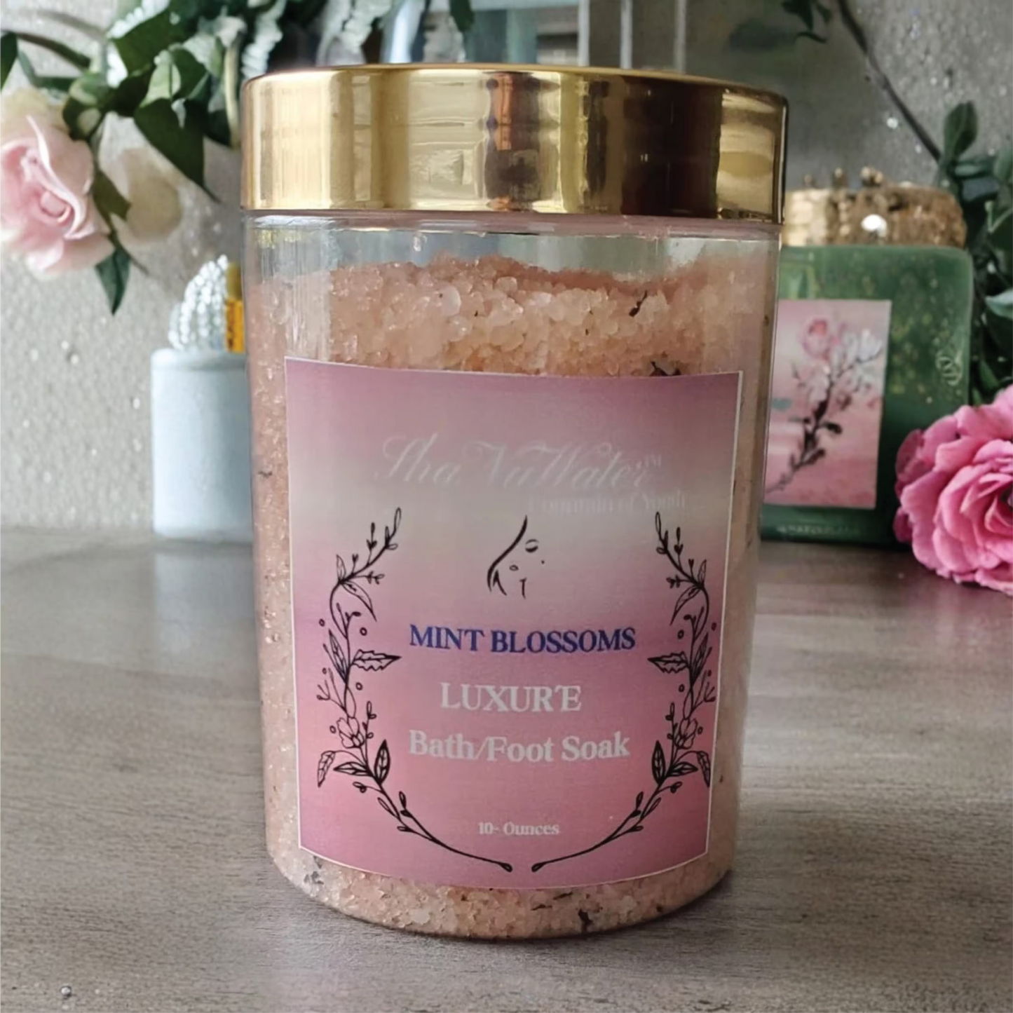 Luxur’e Dead Sea & Epsom Salt Bath / Foot Soak – Mint Blossom (Sensitive Skin, 10 oz)