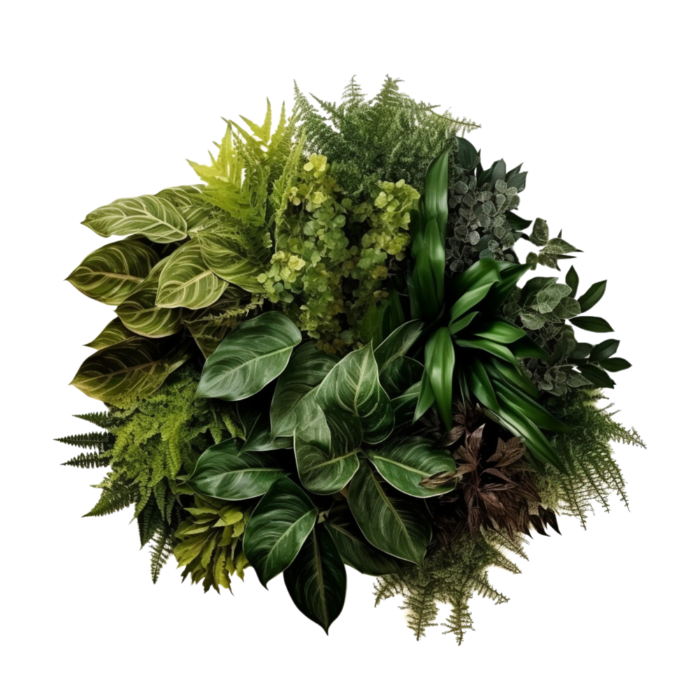 ai-generated-bushes-consisting-of-plants-and-wild-leaves-free-png