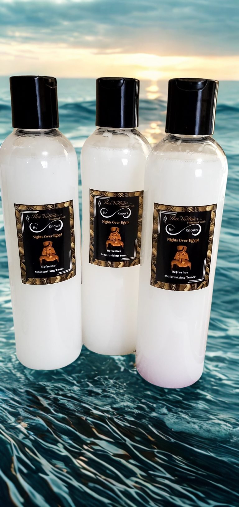 Three 8 Ounce Bottles: Nights Over Egypt Facial Toner.Three 8-ounce bottles of Nights Over Egypt Facial Toner.