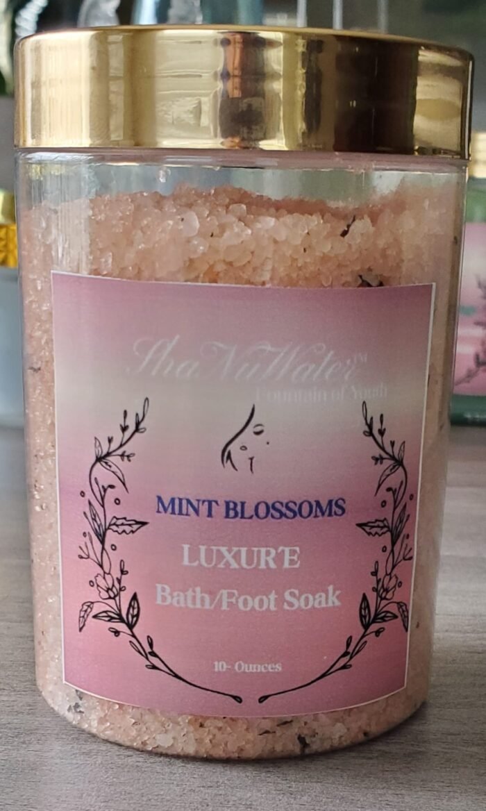 Luxur'e Dead Sea Epsom Salt Bath/ Foot Soak for Sensitive Skin Mint Blossom 10 - Ounces - Image 2